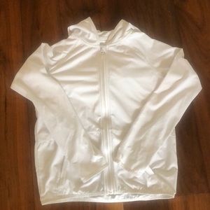Athleta Girl white zip up hoodie lightweight